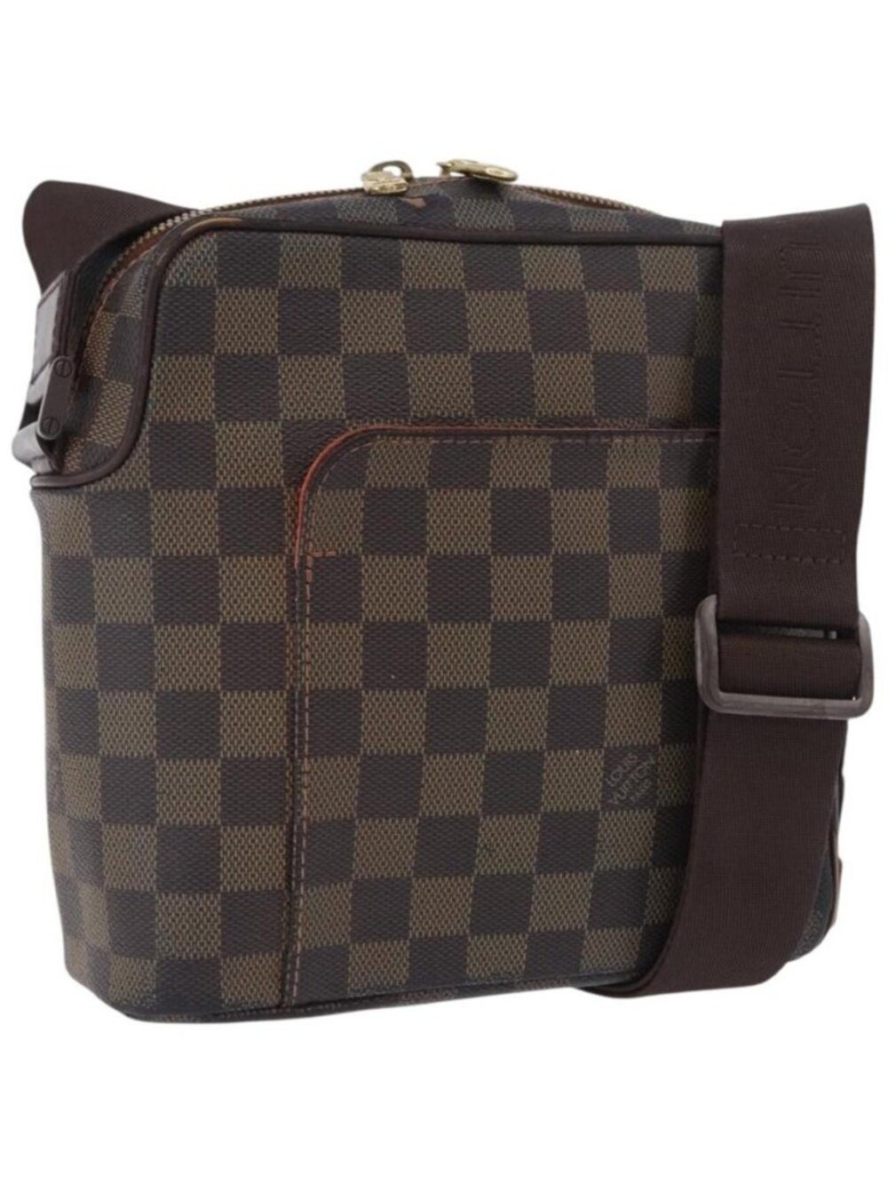 Authentic LOUIS VUITTON Damier Ebene Olaf PM Shoulder Bag N41442 LV